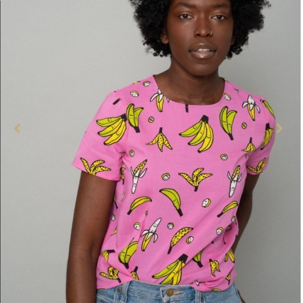 NOOWORKS Bananas Boxy Top NWOT